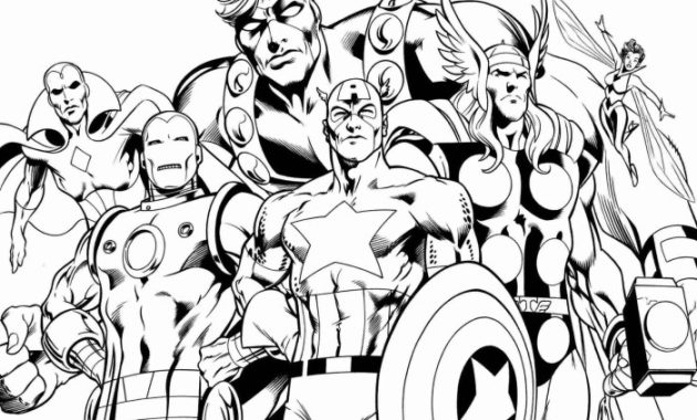 Coloring book pages superheroes