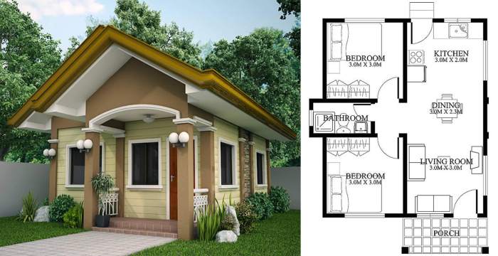 2 bed room home design